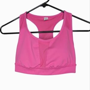 FILA Women's Sport Bright Pink Athletic Racerback Padded Sports Bra Size Small